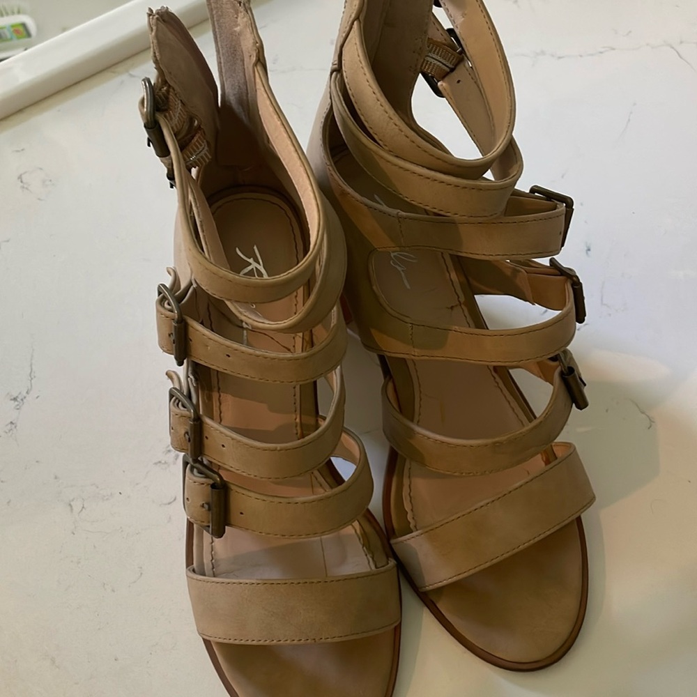 REBELS nude strappy heels